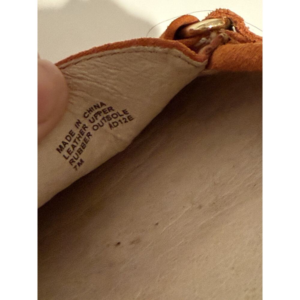 MICHAEL KORS Orange Suede Leather Loafers Moccasins Slip On Shoes Women’s Size 7 - Picture 5 of 6